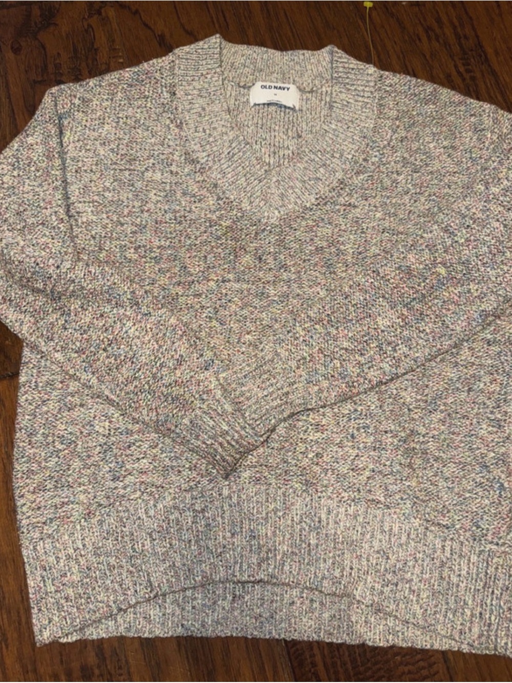 Old Navy Multicolor Marled V-Neck Sweater